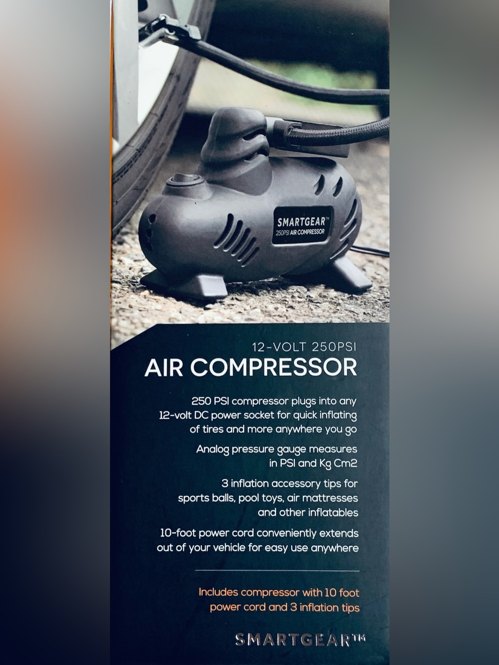 SmartGear Air Compressor 12V Powered Compressor Tire Inflation Tips Included - Picture 3 of 5